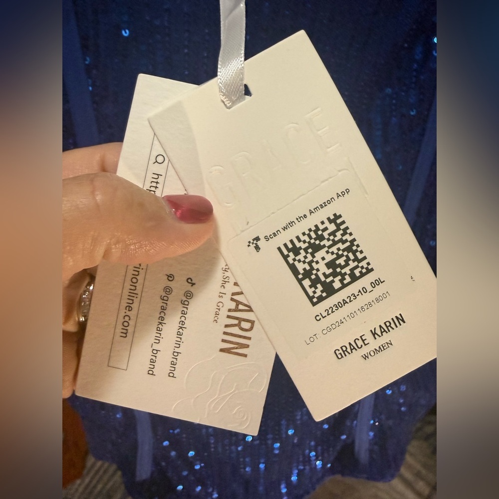 Grace Karin Royal Blue Bustier Corset Clock Sequin Top - Picture 7 of 7